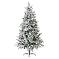Unlit 7FT Snowy PE PVC Mixed Christmas Tree with Full Branch Tips in