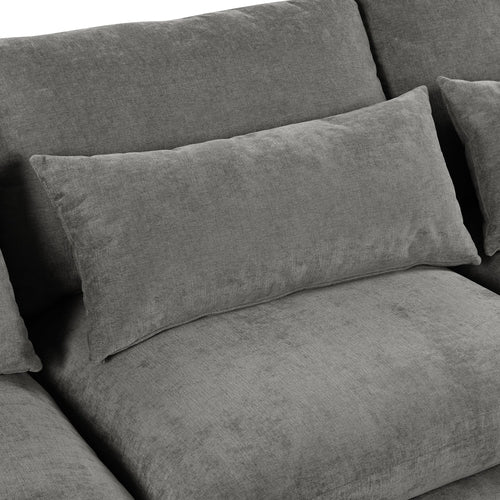 U-shaped Freely Transformable Modular Corner Sofa with Two Ottomans,