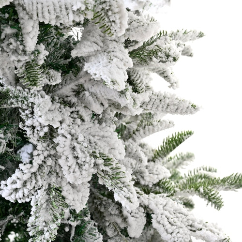 Unlit 7FT Snowy PE PVC Mixed Christmas Tree with Full Branch Tips in
