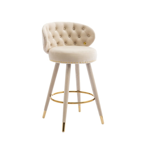 Counter Height Bar Stools Set of 2 for Kitchen Counter Solid Wood Legs