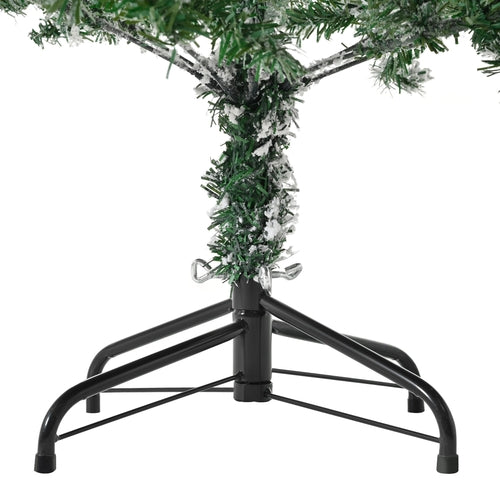 Unlit 7FT Snowy PE PVC Mixed Christmas Tree with Full Branch Tips in