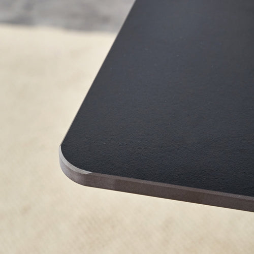 Black Marble-Patterned Slab Dining Table with Golden Stainless Steel