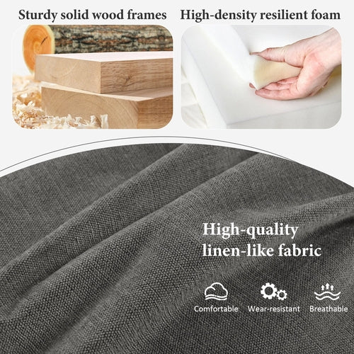 U-shaped Freely Transformable Modular Corner Sofa with Two Ottomans,