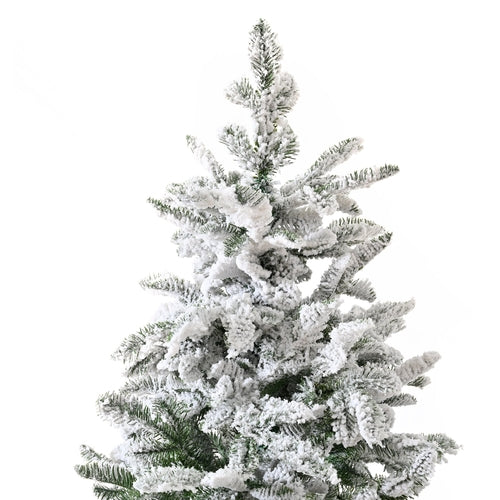 Unlit 7FT Snowy PE PVC Mixed Christmas Tree with Full Branch Tips in