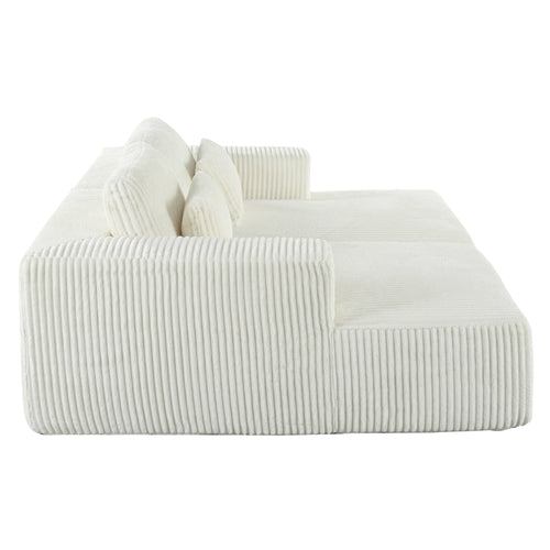 Corduroy Double Sofa Bed with 2 Pillows, Perfect for Living Rooms,