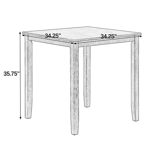 Dining Table, Bar Table and Chairs Set, 5 Piece Dining Table