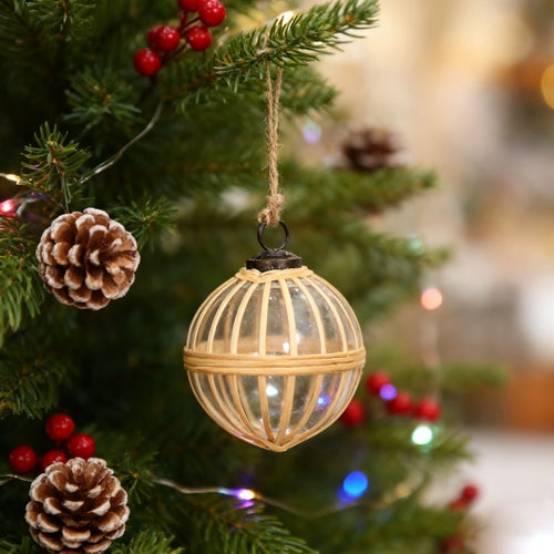 D3.9' X-Mas Hanging Ornament, Decorative Hanging Ball Christmas Tree