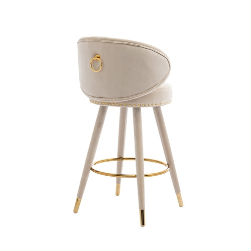 Counter Height Bar Stools Set of 2 for Kitchen Counter Solid Wood Legs